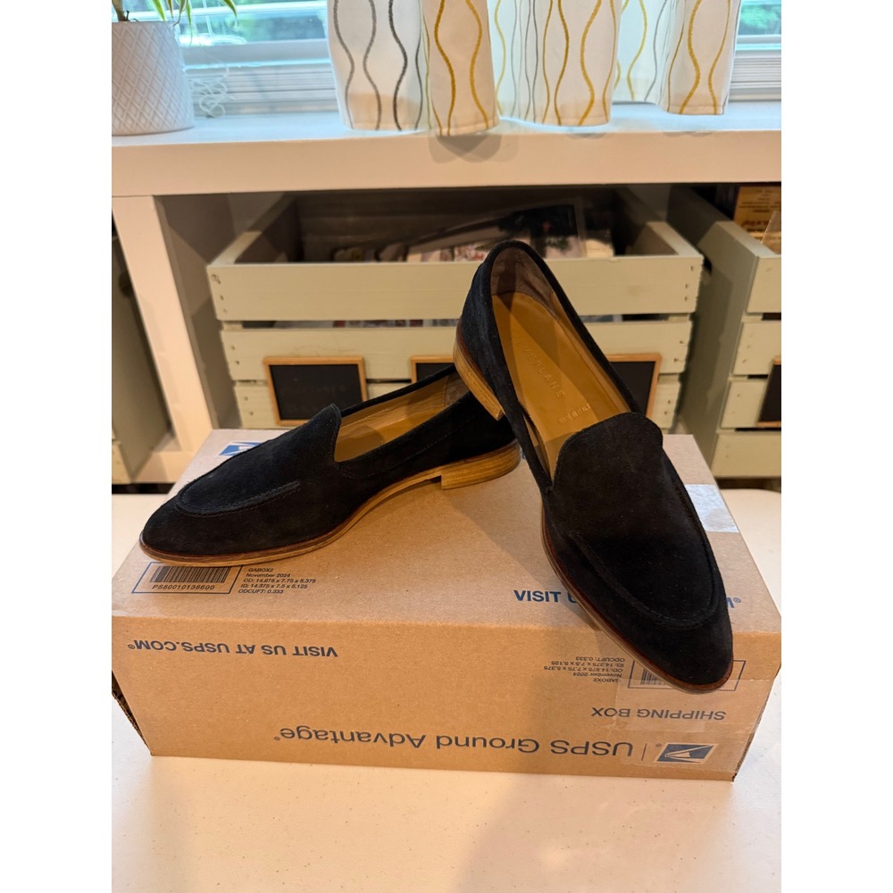 Everlane Modern Loafer Womens 6 Black Suede Leather Made in Italy Shoes